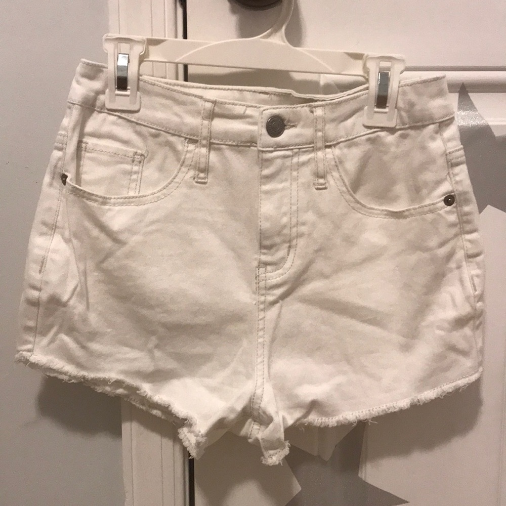 white jean shorts